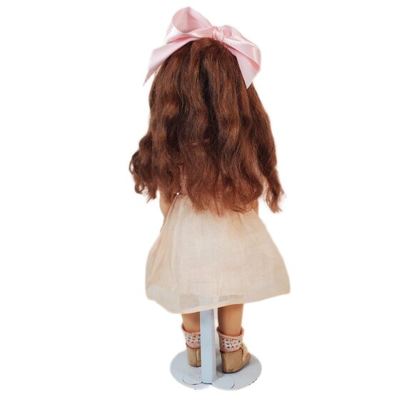 Vintage 1950's Ideal Toni Doll P-91 15" Brunette Hard Plastic. Sleep Eyes. Stand - Picture 4 of 10